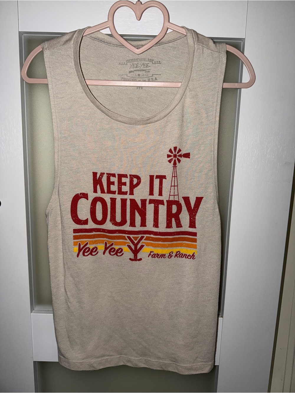 Yee Yee Apparel Keep It Country Sleeveless Tank Top Medium Farm Ranch